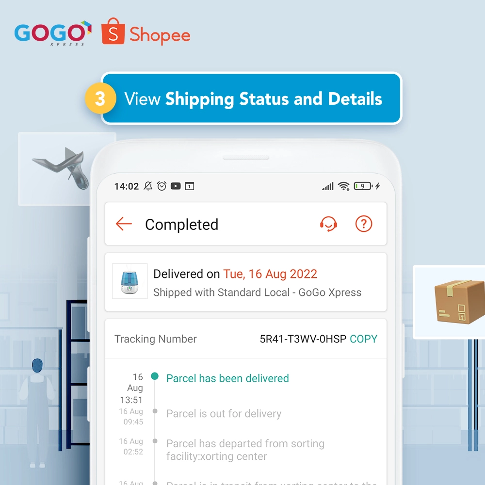 Step 3 of tracking your Shopee parcel is to view shipping status and details